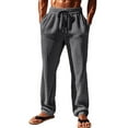 thumbnail image 2 of KIHOUT New Arrivals Men's Sweatpants Solid Color Anti-strip Drawstring Sweat Pants with Pockets Elastic Waist Trousers, 2 of 8