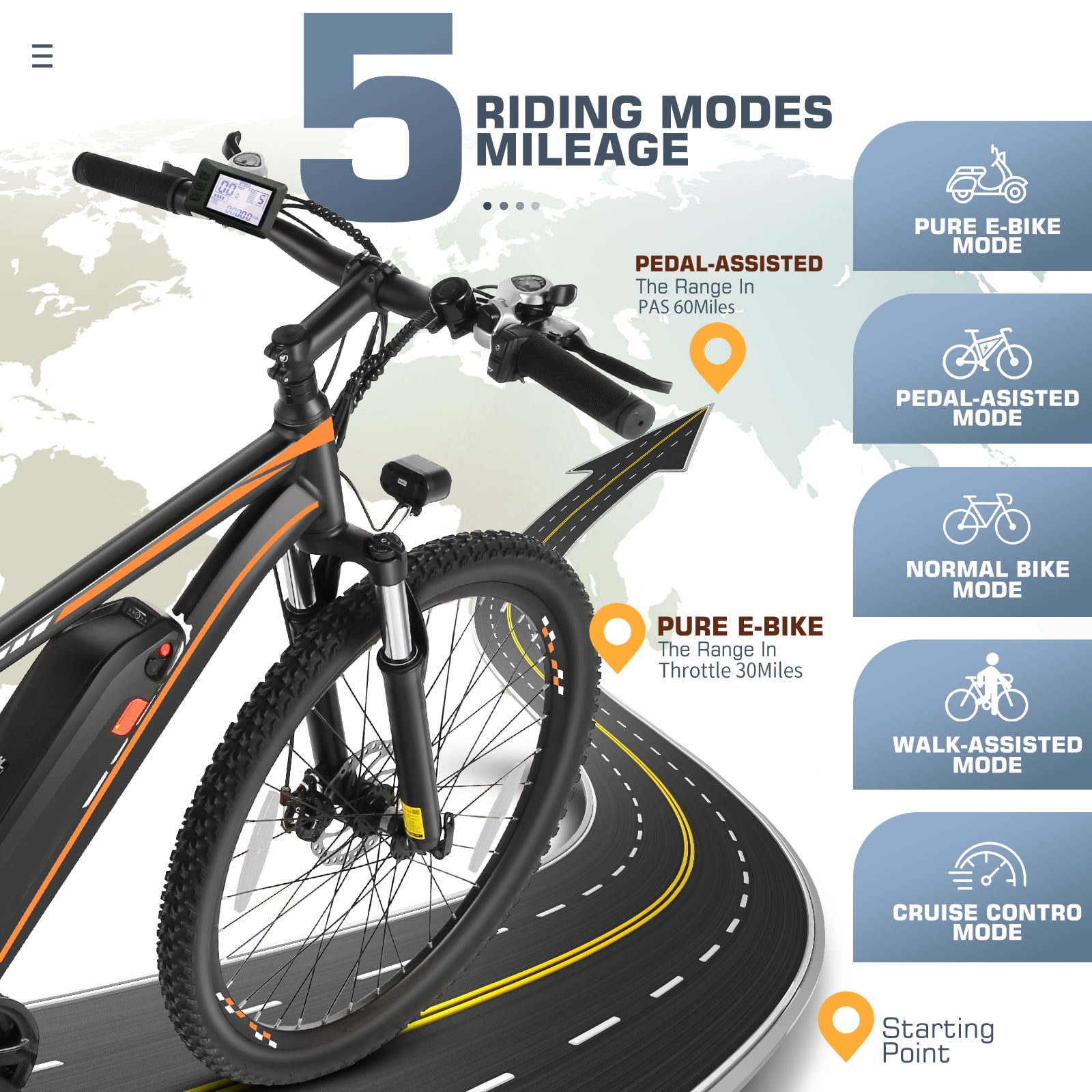 Gocio 500W 26" Electric Bike, 2.1" Electric Mountain Bike for Adults, 499Wh 48V 10.4Ah Battery 19.8MPH 3H Fast Charge Ebike, LCD Display, Lockable Suspension Fork, Shimano 21 Speed UL2849 Certified