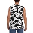 thumbnail image 4 of Balery Seamless Pattern Cute Panda Men's Sleeveless Muscle Shirts Workout Tank Top, Moisture Wicking, Odor Protection-Small, 4 of 8