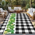thumbnail image 2 of St. Patrick's Day Outdoor Rug for Patio/Deck/Porch, Non-Slip Large Area Rug 3 x 5 Ft, Green Shamrock Grasses Black White Plaid Indoor Outdoor Rugs Washable Area Rugs, Camping Rug Carpet Runner, 2 of 8