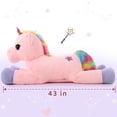 thumbnail image 3 of Animal de peluche Tezituor, unicornio gigante, 110 cm, rosa, para niños, 3 of 7