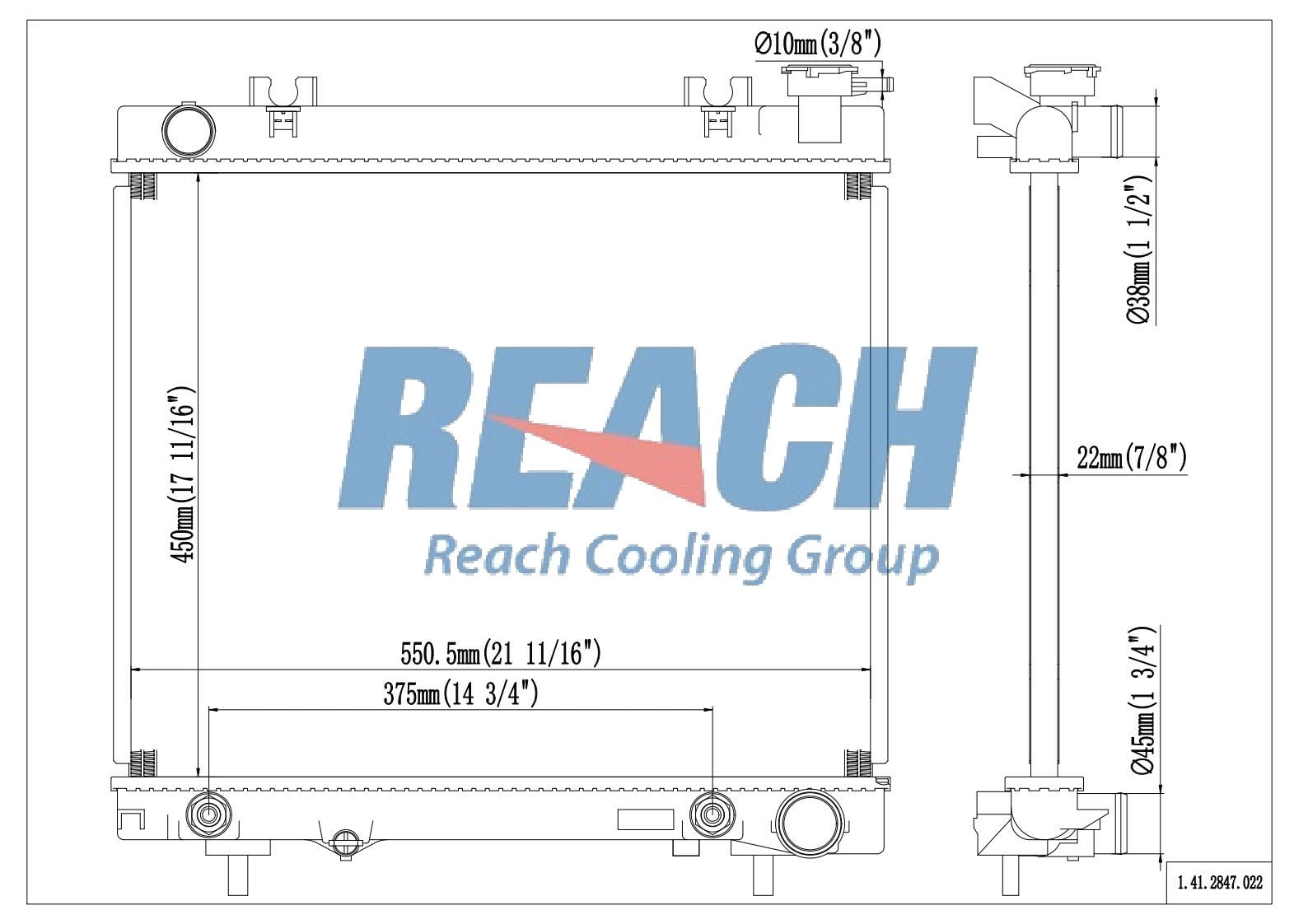 REACH Radiator 41-2847 for 05-12 Dodge Dakota; 06-09 Mitsubishi Raider; 11 Ram Dakota