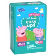 Pampers Easy Ups Peppa Potty Training Pants Girls Size 4T-5T, 18 Count (Select for More Options)