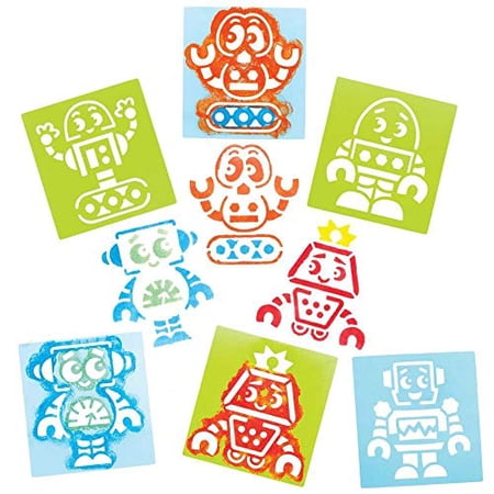 Baker Ross AX906 Vogel Stencils - Pack van 8 stuks, wasbare plastic verf gids set voor kinderen schilderen kunst en ambachten activiteiten