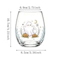 thumbnail image 4 of 2D Halloween Glass Cups, Cute Coffee Glass Cups, Glassware Drinking Glasses, Stemless Drinking Glass with Spooky Designs, Clear Cups for Cocktails, Juices & Iced Coffee (B), 4 of 6