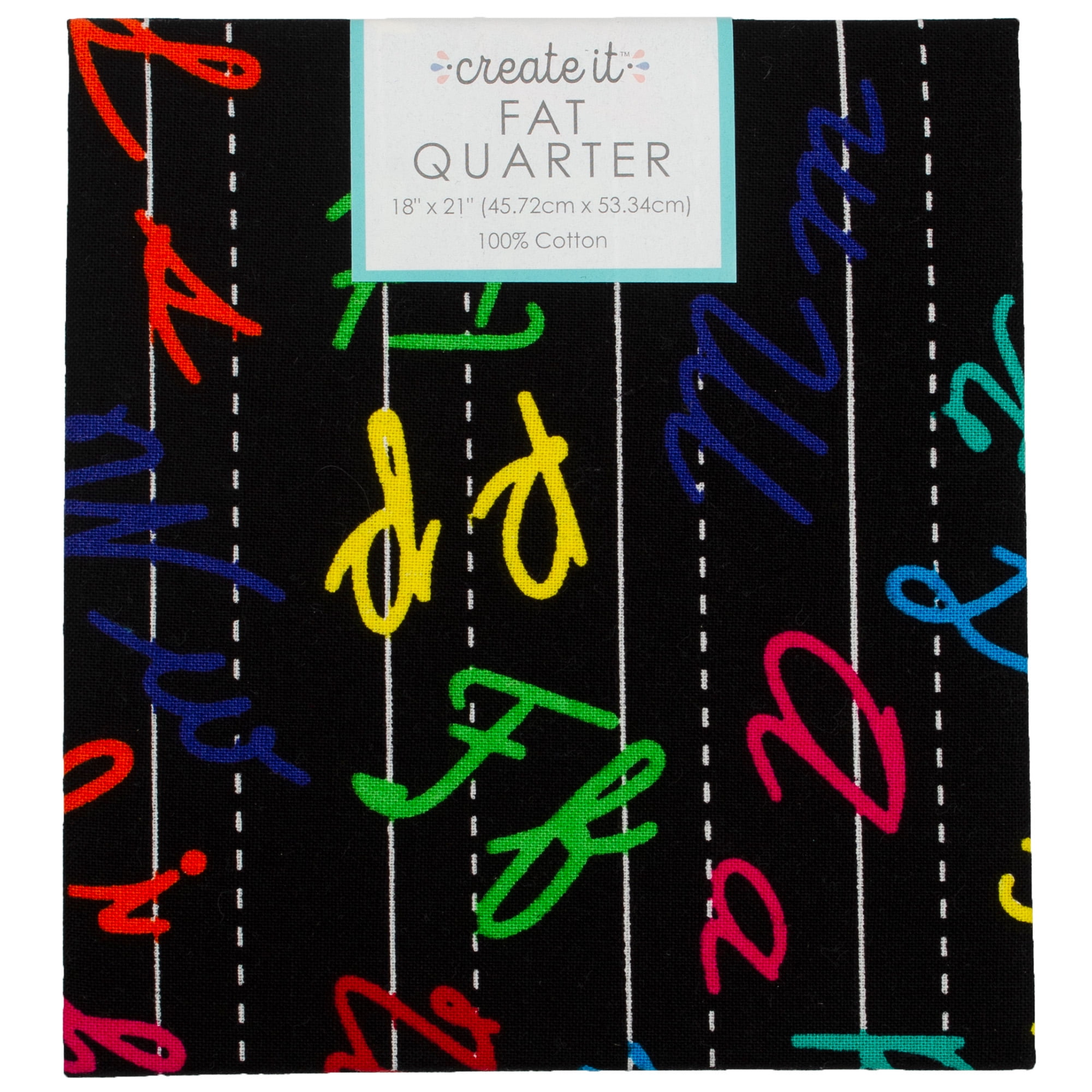 Create It 18"x21" Cotton ABC Precut Sewing & Craft Fabric, Black 10 Pieces