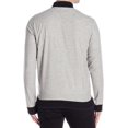 thumbnail image 2 of Kenneth Cole Mens Ribbed Trim Varsity Jacket, Grey, Large, 2 of 3