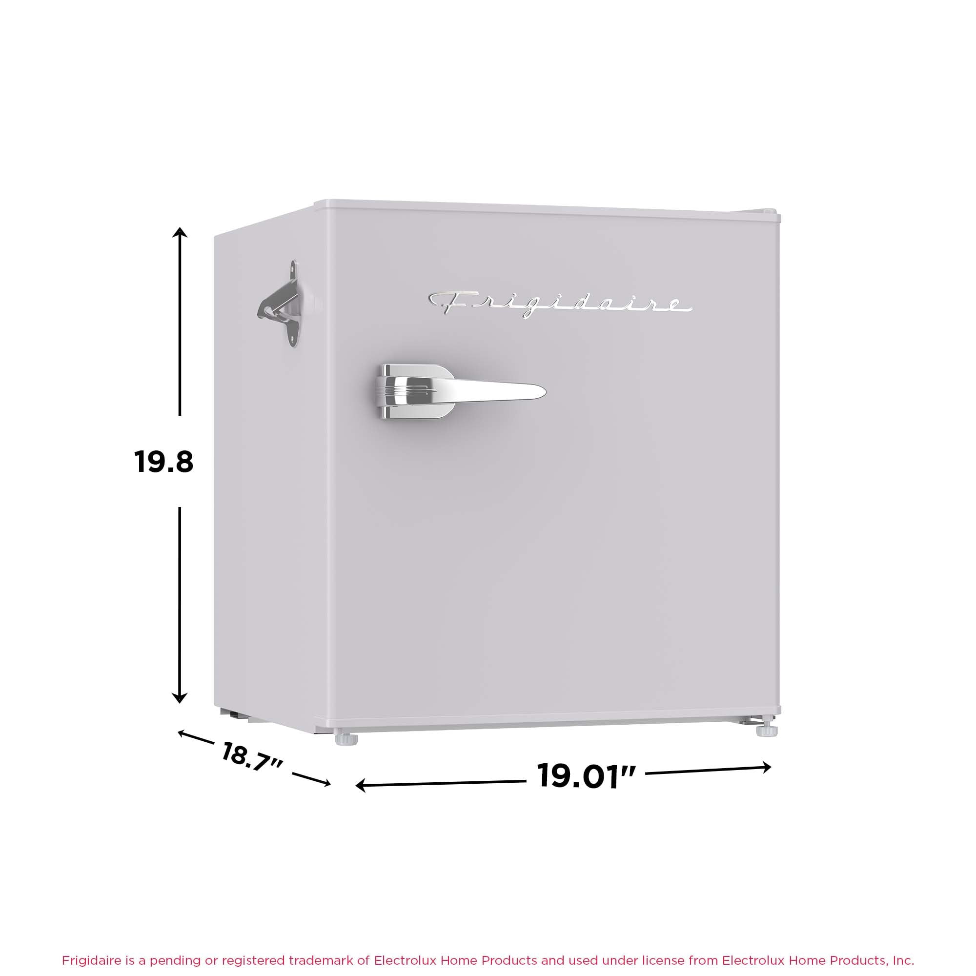 Frigidaire 1.6 Cu. ft. Compact Retro Refrigerator with Chiller Compartment, Mini Fridge with Side Bottle Opener, Moonbeam