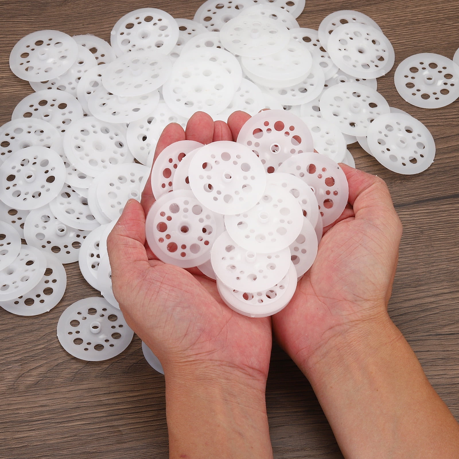 46mm Plastic Washers, 300pcs Plastic Insulation Washers Foam Board Fasteners Polypropylene Washer for Foam Insulation Board Fixing Insulation Pins Sound Proofing Wall Floor Ceiling