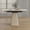 White 99, variant on Retractable Rock Slab Dining Table for Small Apartments, White Sintered Stone Expandable Square Table with Leather-Wrapped Stainless Steel Base, Space Saving Kitchen Table