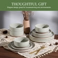 thumbnail image 3 of Vesteel 12-Piece Dinnerware Set for 4, Handcrafted Ceramic Plates and Bowls Set, Speckled Stoneware Dishes Set for Family, Microwave & Dishwasher Safe - Light Green, 3 of 11