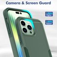 thumbnail image 5 of Decase for iPhone 14 Pro Max 6.7" Case, Dual Layer Shockproof Heavy Duty Rugged Hybrid Sturdy Protective PC + TPU 2 IN 1 Cover Case for Apple iPhone 14 Pro Max, Darkgreen, 5 of 6