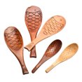 thumbnail image 4 of Luxurious Retro-Style Non-Stick Wooden Rice Spoon with Mirror Polished Finish, Fish-Shaped Design for Easy Rice Serving – Ideal for Home & Hotel Use, Customizable Logo Engraving (Nanmu Wood, D Model), 4 of 6
