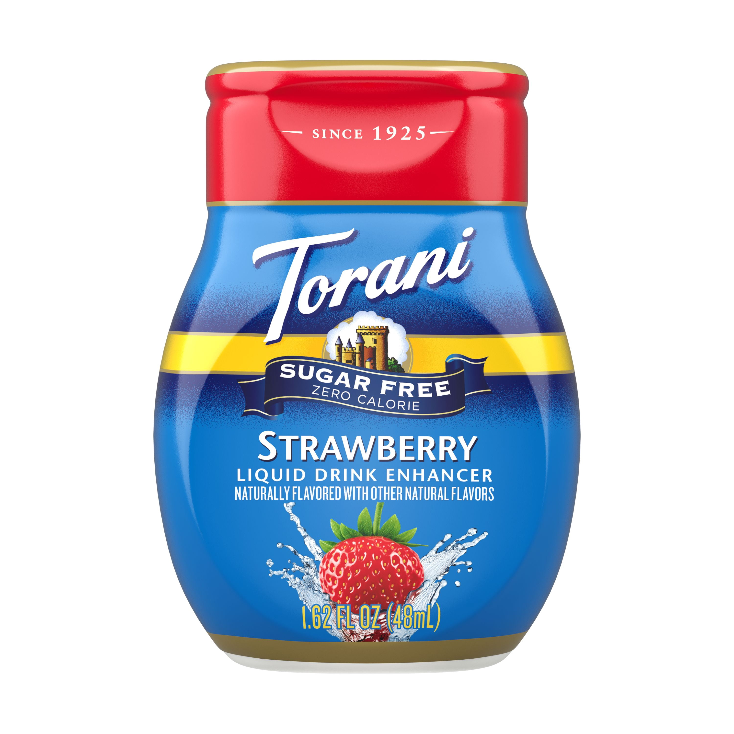 (12 pack) Torani Sugar Free Strawberry Liquid Drink Enhancer, 1.62 fl oz