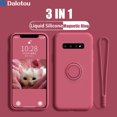 thumbnail image 2 of Funda de silicona líquida con anillo para Samsung Galaxy, funda de lujo con soporte magnético para Samsung Galaxy A22, A32, A52, A72, A12, A50, A70, S10, S9, S8 Plus, Note 10, 9, 2 of 4