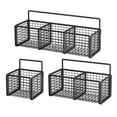 thumbnail image 4 of Cesta de baño colgante de pared sin taladro, 3 unidades, cesta de alambre para frutas, organizador de estante de hierro para ducha, versátil., 4 of 9