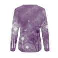 thumbnail image 5 of IROINNID Women's Long Sleeve Sweatshirt Round Neck Mid-Length Print Comfy Warm Sweatshirt, Purple, 5 of 5