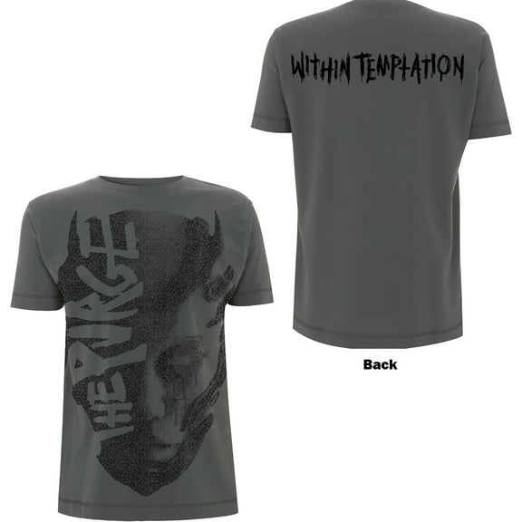 Men's Within Temptation Purge Jumbo (Back Print) Slim Fit T-shirt Small Charcoal