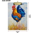thumbnail image 2 of FMSHPON Colorful Rooster Clipboard Hardboard Wood Nursing Clip Board and Pull for Standard A4 Letter 13x9 inches, 2 of 7