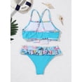 thumbnail image 5 of YONGHS Kids Girls Bikini Suit Swimwear Spaghetti Straps Vest Top with Bottom Set  2-10 Blue 10, 5 of 6