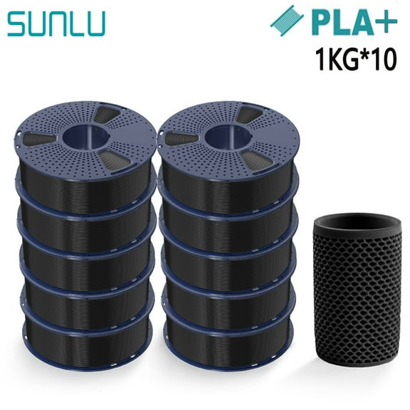 SUNLU 10KG Black PLA  3D Printer Filament 1.75mm PLA Plus For FDM 3D Printers