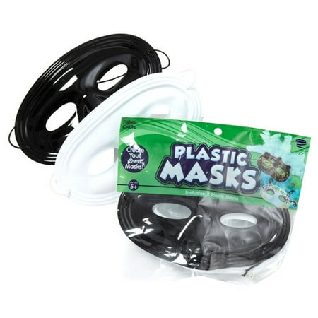 Kids Craft Plastic Masks, Black and White