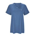 thumbnail image 4 of Kingdiese Womens Casual Short Sleeve Button Front Tunic Top Solid Summer Fashion Tee Girls Size 13, Size XL, 4 of 5