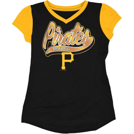 MLB Pittsburgh Pirates Girls Short Sleeve Team Color Graphic Tee