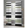 thumbnail image 3 of Sheer Curtains 84 inches Long 2 Panels Set Abstract Striped Light Filtering Sheer Drapes Rod Pocket Window Curtains for Living Room/Bedroom, Sage Green Black White, 3 of 8