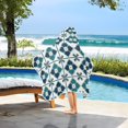 thumbnail image 3 of Yayeee Kids Hooded Towel with Hand Pockets Beach Soft Absorbent Bath Wrap 50 x 23.5 inch, Blue Mosaic Pattern, 3 of 5