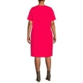 thumbnail image 3 of Terra & Sky Women's Plus Size V-Neck T-Shirt Dress with High Low Hem, 3 of 5