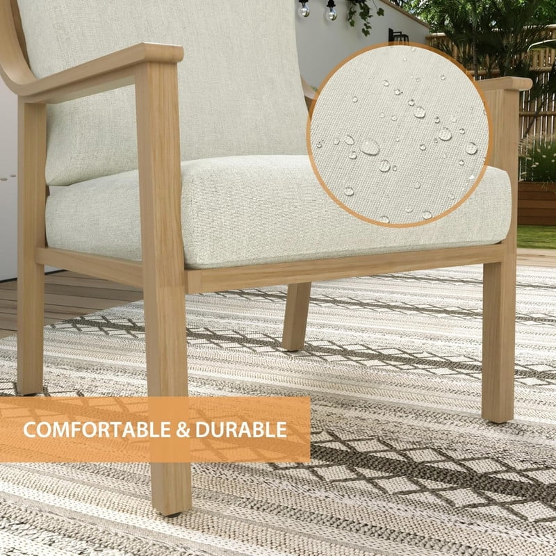 4-Piece Patio Furniture Set - Outdoor Aluminum Patio Conversation Set Includes 1 Loveseat, 2 Armchairs, and 1 Coffee Table