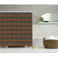thumbnail image 1 of Ambesonne Geometric Shower Curtain, Knitting Looking Shapes, 69"Wx70"L, Petrol Blue Cinnamon, 1 of 2