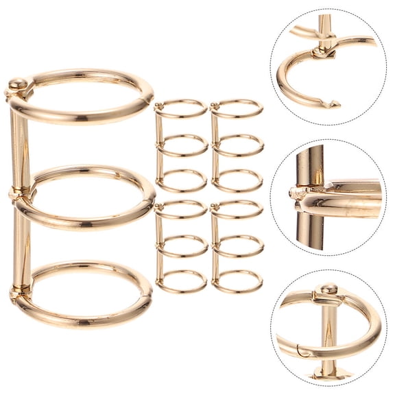 FRCOLOR  5 Pcs Loose Leaf Folder Metal Buckle Three Holes Binder Rings -rings