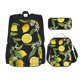 thumbnail image 1 of Disketp Lemon Fruits Flowers Leaves Mochila Estampada de Gran Capacidad con Lonchera y Estuche, Set de 3 Piezas para Estudiantes, 1 of 7