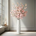 thumbnail image 2 of 4 Pcs Artificial Cherry Blossom Flowers Bulk Silk Faux Flowers Real Touch Bouquet for Christmas Halloween Home Wedding Decoration(White), 2 of 5
