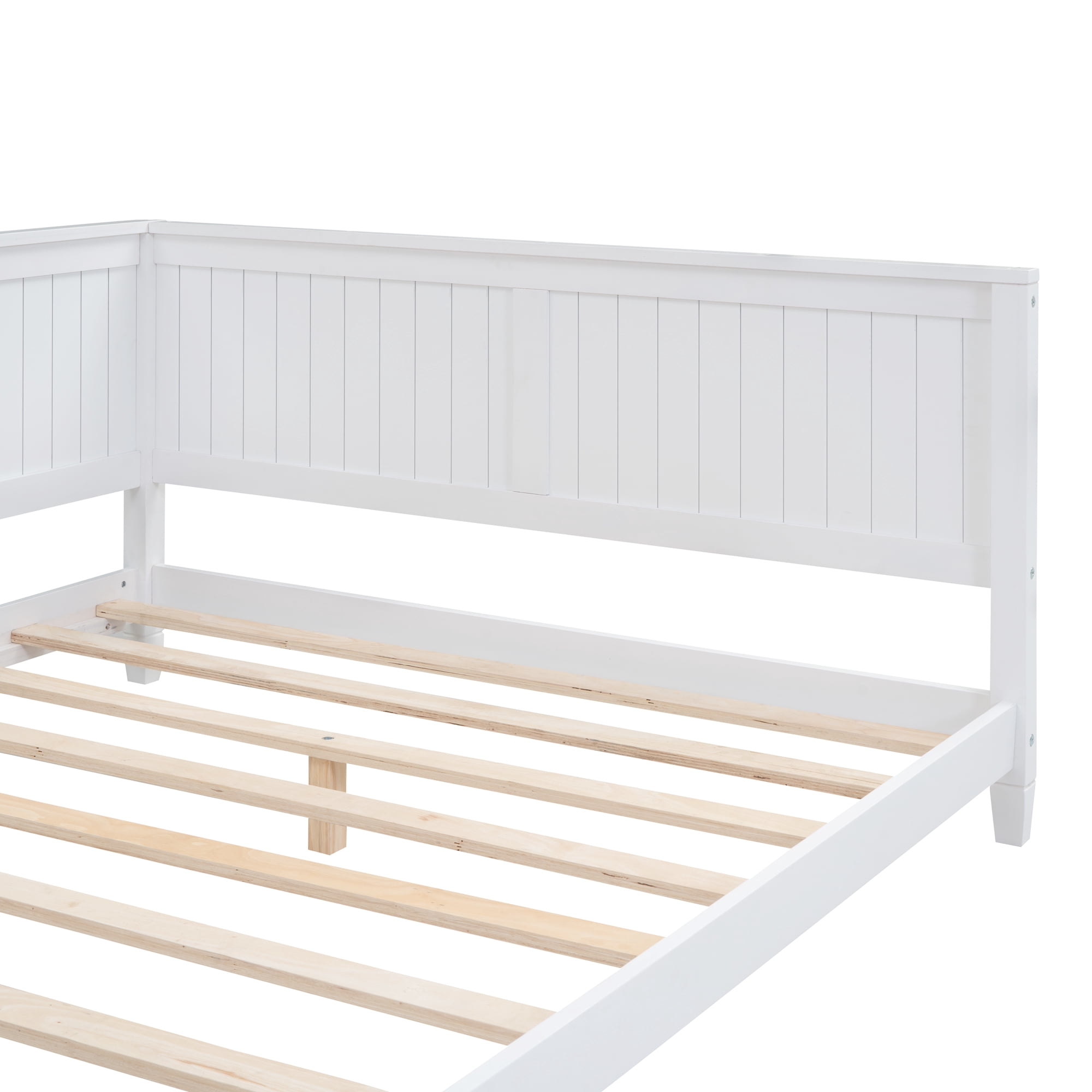Aukfa Full Size Daybed, Wood Sofa Bed, White