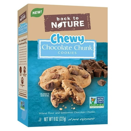 Back to Nature Non-GMO Cookies, Chewy Chocolate Chunk, 8 (The Best Chewy Chocolate Chip Cookies)