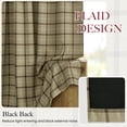 thumbnail image 5 of NICETOWN 100% Blackout Plaid Curtains Grid Pattern Room Daekening Privacy Grommet Window Treatment for Living Room, 1 Pair, Linen, W52 x L84, 5 of 9