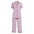 thumbnail image 5 of Secret Treasures Short Sleeve Collared Printed Pajamas (Women's or Women's Plus) 2 Piece Set, 5 of 7