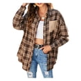 thumbnail image 1 of Txlixc Chaquetas a cuadros para mujeres, solapas y botones de manga larga, chaquetas y abrigos casuales Txlixc moda, 1 of 9