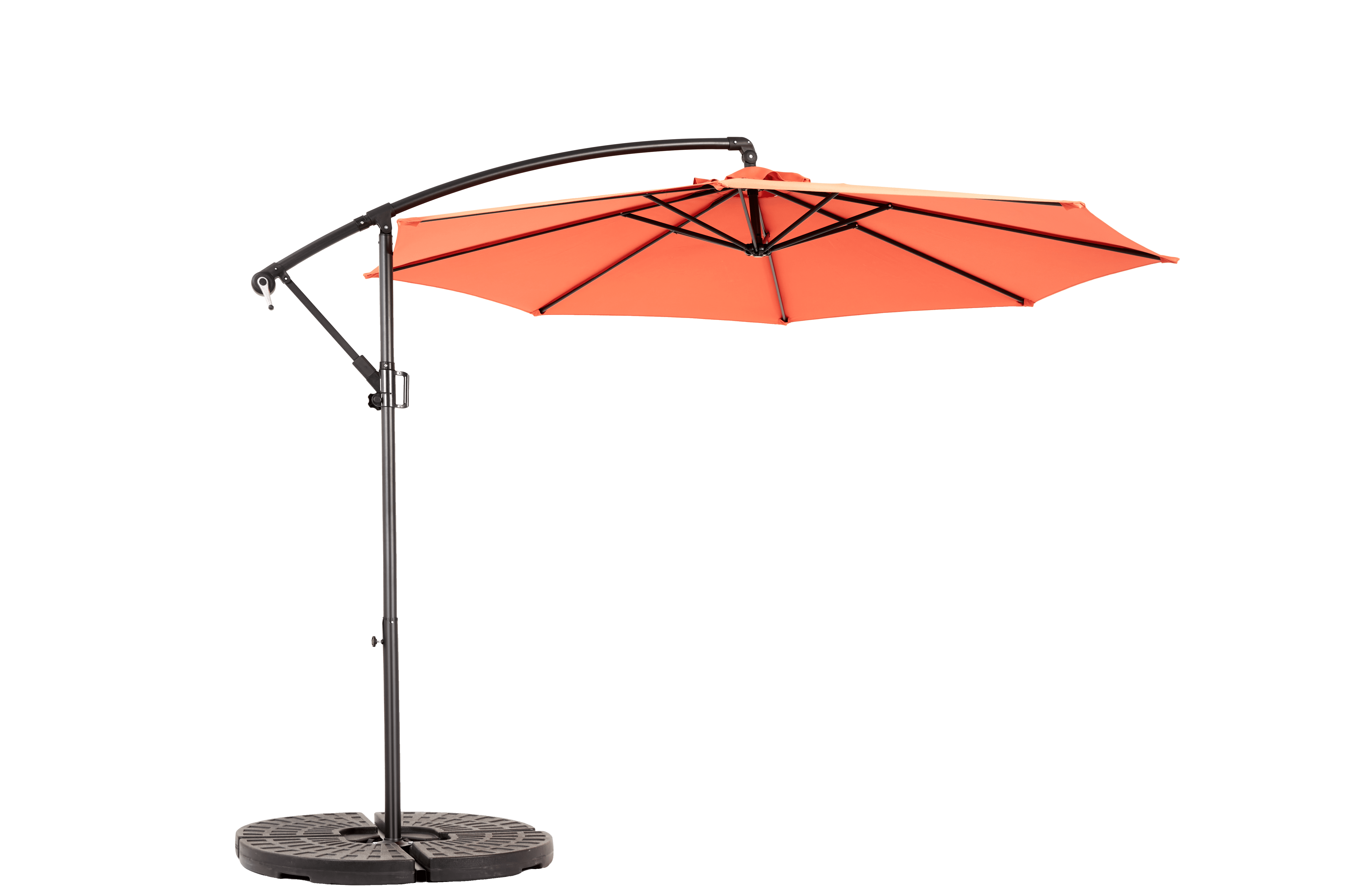 Offset Hanging Patio Umbrella 10-Foot with Easy Tilt and Crank, Outdoor Cantilever Umbrella for Backyard and Poolside, Orange