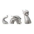 thumbnail image 2 of Escultura de dragón de tres secciones, adorno artesanal para jardín y patio. Plata, 2 of 8