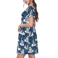 thumbnail image 2 of Easygdp Snow Penguin para Vestido Transpirable de Mujer, Vestido Suelto de Manga Corta con Pliegues y Bolsillos para el Verano, 2 of 6