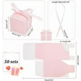 thumbnail image 2 of 50 Pack Small Gift Boxes 2x2x2 inch Pink Party Favor Box Kraft Paper Box with Lid Treat Boxes Small Jewelry Box with Ribbon for Christmas Wedding Party Candy Candle Baptism Packaging, 2 of 6
