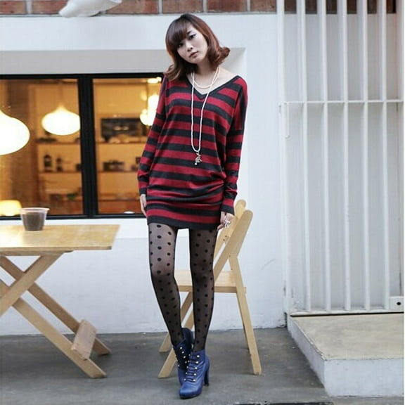 Puntoco Women Clearance Women Sheer Lace Big Dot Pantyhose Stockings Tights Dots Socks BK