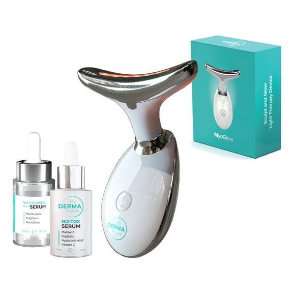 Dispositivo LED para el cuello MyDermaDream MyoGlow con sérum de niacinamida