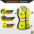thumbnail image 4 of KwikSafety (Charlotte, NC) FIRST LADY | 2 PACK | Safety Vest for Women (Solid REFLECTIVE TAPE) 9 Pockets Premium Class 2 Custom High Visibility ANSI OSHA Fitted Work with Zipper | Yellow Large, 4 of 6