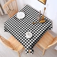 thumbnail image 2 of Black White Diamond Checkered Pattern Square Tablecloth,Waterproof Square Table Cover,Wipeable Spillproof Washable Table Cover for Home Kitchen Party Decor 42"X42"(107x107cm), 2 of 6