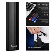 Portable External Solid State Drive 256GB, USB 3.1 Type-C SSD Storage Device for Laptop Desktop PC Mac, High Speed Data Transfer - Black
